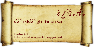 Ördögh Aranka névjegykártya